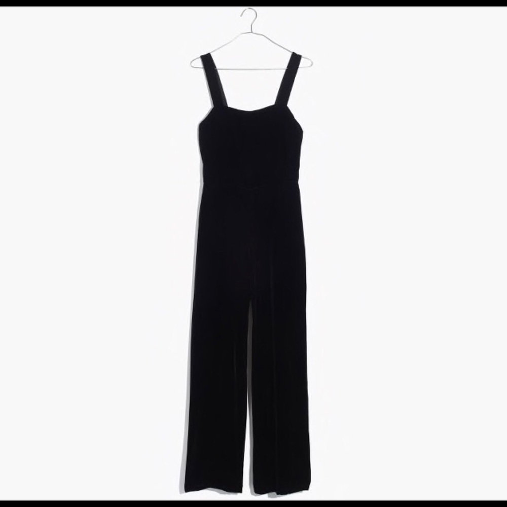 Crushed Velvet Wide-Leg Jumpsuit